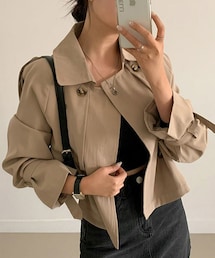 DHOLIC | クロップドトレンチジャケット(トレンチコート)