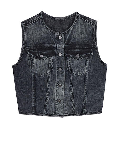 JNBY（ジェーエヌビーワイ）の「Cropped Denim Vest（その他トップス・レディース・ブラック/ブルー・36/38/40）」の2枚目の写真