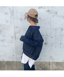 シンプルデニムジャケット (ワンウォッシュ/2size)