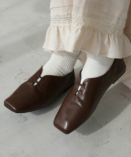 Crisp（クリスプ）の「スクエアトゥフラットシューズ[c3R3432]（パンプス・レディース・ブラック/ブラウン/その他・36/37/38）」の2枚目の写真