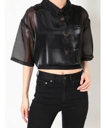 MURUA | ハーフスリーブシャイニーシアーシャツ(シャツ/ブラウス)