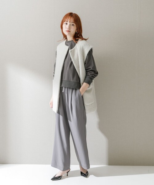 URBAN RESEARCH ROSSO（アーバンリサーチロッソ）の「ピンストライプイージーパンツ（その他パンツ・レディース・L.BEIGE/CHARCOAL・FREE）」の12枚目の写真