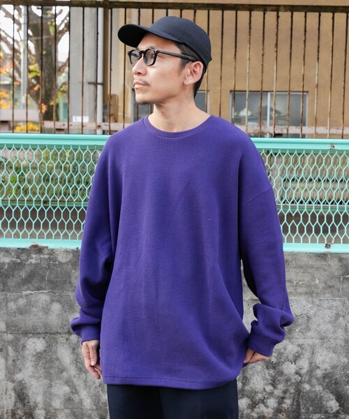 URBAN RESEARCH（アーバンリサーチ）の「『UR TECH』Wide Dad　Dad TECH CREW PULLOVER（Tシャツ/カットソー・メンズ・D.NAVY/PURPLE・1/2）」の19枚目の写真