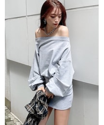 GYDA | ドッキングオフショルスウェットワンピース(ワンピース)