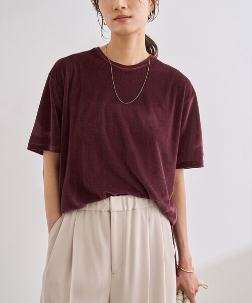 ROPE'（ロペ）の「シアーベロアTシャツ/イージーケア（Tシャツ/カットソー・レディース・ブラック/グレー/ワイン/ピンク系・F）」の10枚目の写真