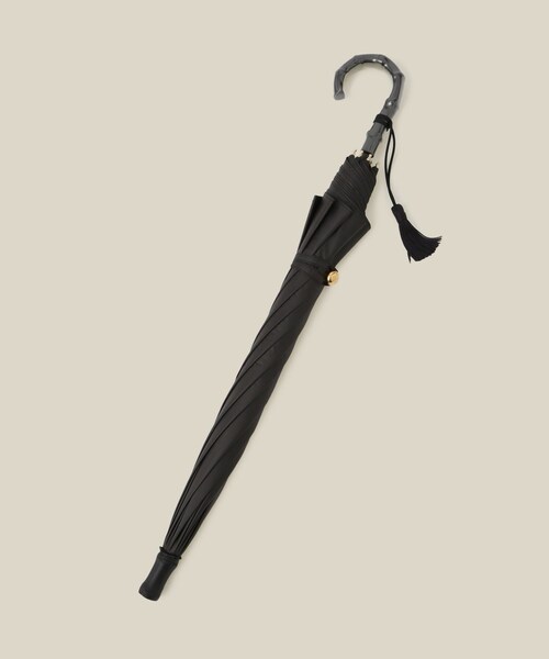 ROPE'（ロペ）の「【晴雨兼用・高機能】スライド式 ショートバンブーパラソル【UVカット/遮光・遮熱・防水効果】（長傘・レディース・ブラック/オフホワイト/ブルー系/ピンク系・F）」の18枚目の写真