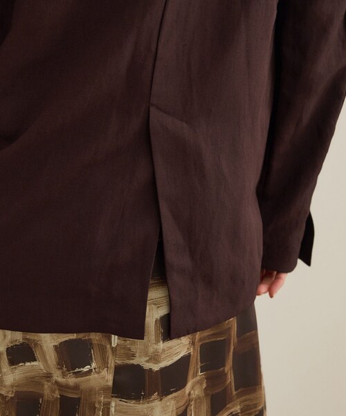 ROPE'（ロペ）の「レーヨンリネン ライトジャケット【セットアップパンツ・ワンピース対応】（テーラードジャケット・レディース・ブラウン/ネイビー・36/38）」の19枚目の写真
