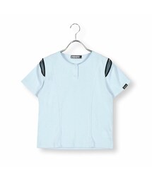 ZIDDY | 肩スリット短丈ヘンリーネックTシャツ(130~160cm)(Tシャツ/カットソー)