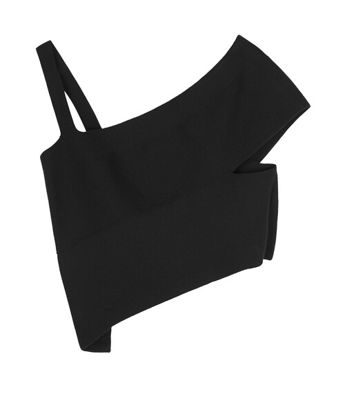 JNBY（ジェーエヌビーワイ）の「Stylish One-Shoulder Knit Top（ニット/セーター・レディース・ブラック/ブラウン・36/38/40）」の2枚目の写真