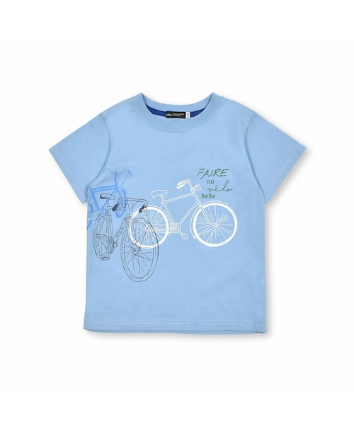 BeBe(ベベ)の「サイクルプリント天竺半袖Tシャツ(80~160cm)(Tシャツ/カットソー・キッズ・ホワイト/ブルー・110)」の2枚目の写真