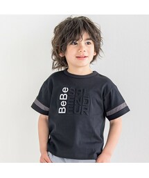 BeBe | エンボス加工ロゴ天竺BIG半袖Tシャツ(90~160cm)(Tシャツ/カットソー)