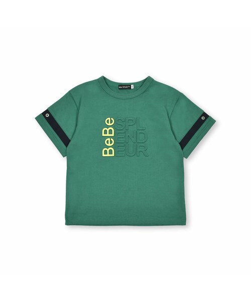 BeBe(ベベ)の「エンボス加工ロゴ天竺BIG半袖Tシャツ(90~160cm)(Tシャツ/カットソー・キッズ・ブラック/グリーン・110)」の2枚目の写真