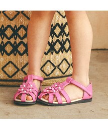 BeBe | フラワーモチーフメッシュストラップサンダル(15~21cm)(サンダル)