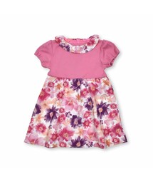 BeBe | リップル花柄切り替えワンピース(80~90cm)(ワンピース)