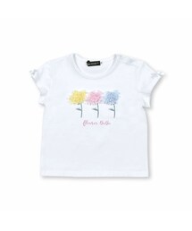 BeBe | シフォンフラワーモチーフTシャツ(80~90cm)(Tシャツ/カットソー)