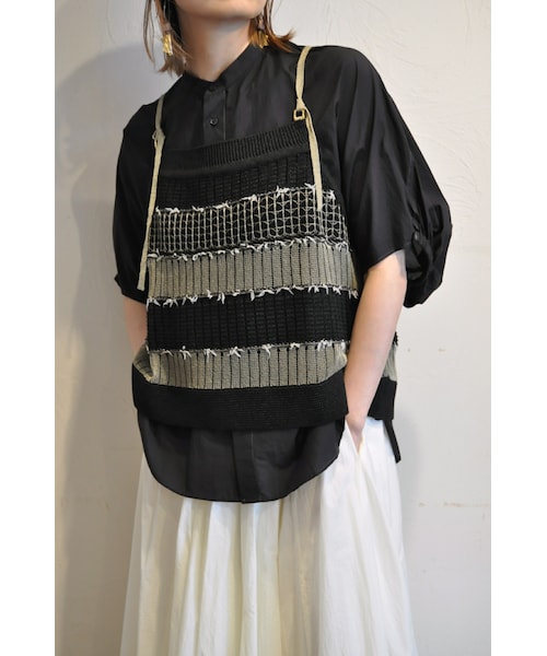 EN'DAY（エンディ）の「シアーニットキャミソール（キャミソール・レディース・ホワイト/イエロー/ブラック・one）」の2枚目の写真