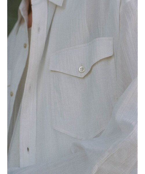 LIDNM（リドム）の「WASHED VOILE SHEER SHIRT（シャツ/ブラウス