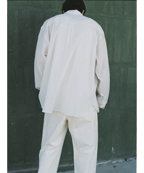 LIDNM WASHED VOILE SHEER SHIRT ホワイトM LIDNM（リドム）の「WASHED VOILE SHEER SHIRT（シャツ/ブラウス