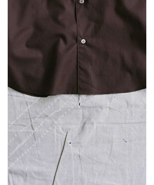 LIDNM（リドム）の「HICOUNT WASHER TWILL H/S（シャツ/ブラウス・メンズ・ベージュ/ブラウン・S/M/L）」の13枚目の写真