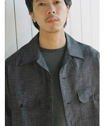 LIDNM（リドム）の「LINEN WOOL PINHEAD SHIRT（シャツ/ブラウス