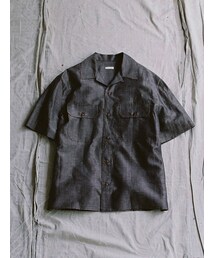リドム　lidnm LINEN WOOL PINHEAD SHIRT　М リドム lidnm LINEN WOOL PINHEAD SHIRT М