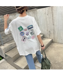 copine | ワッペン刺繍Tシャツ(ホワイト)(Tシャツ/カットソー)