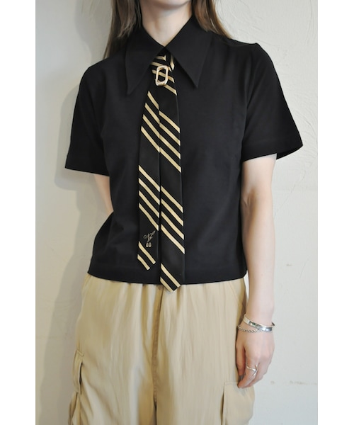 Thomas magpie（トーマスマグパイ）の「セブンティーズカラーシャツ（Tシャツ/カットソー・レディース・ホワイト/ブラック・one）」の2枚目の写真