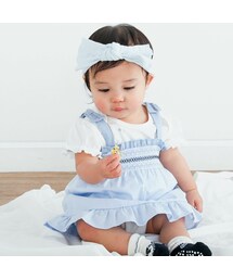 SLAP SLIP BABY | ドット柄ダンガリースモッキングワンピース+プリントボディミニセットアップベビー(70~80cm)(その他ベビー用品)