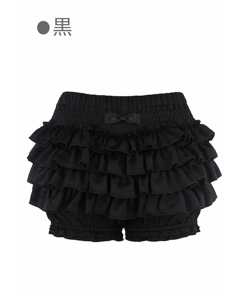 Bobon21（ボボンニジュウイチ）の「バレエコア風ティアードかぼちゃパンツ-全２色-（スカート・レディース・ピンク/ホワイト・S/M/L）」の2枚目の写真