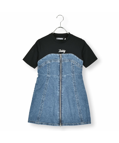 ZIDDY(ジディ)の「ダブルジップドッキングワンピース(130~160cm)(ワンピース・キッズ・ブルー/ブラック・150)」の1枚目の写真
