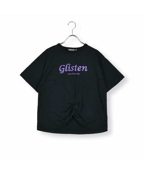 ZIDDY（ジディ）の「ラメ発泡プリントドロストTシャツ(130~160cm)（Tシャツ/カットソー・キッズ・ホワイト/ブラック・150）」の2枚目の写真