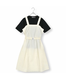 ZIDDY | ベルト付きキャミワンピース&Tシャツセット(130~160cm)(Tシャツ/カットソー)