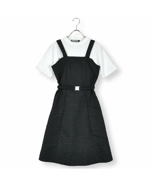 ZIDDY（ジディ）の「ベルト付きキャミワンピース&Tシャツセット(130~160cm)（Tシャツ/カットソー・キッズ・イエロー/ブラック・150）」の2枚目の写真