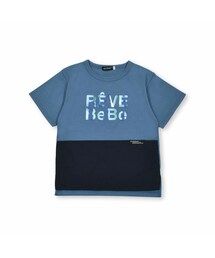 BeBe | タフタ切り替え発砲プリントマーブルロゴ半袖Tシャツ(90~150cm)(Tシャツ/カットソー)
