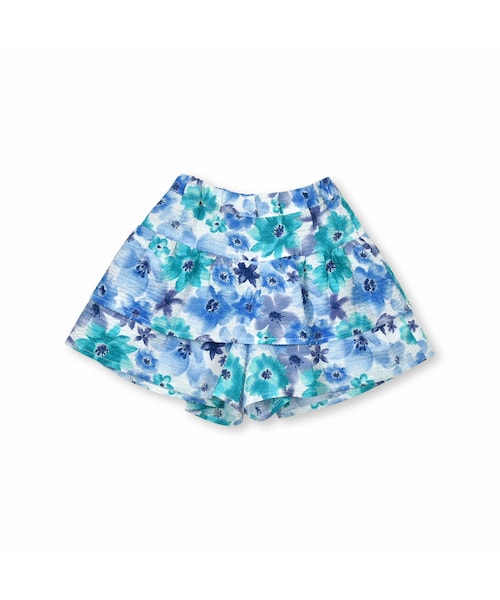 BeBe（ベベ）の「ボタニカル花柄リップルフリルキュロットパンツ(90~150cm)（その他パンツ・キッズ・ピンク/ブルー・110）」の2枚目の写真