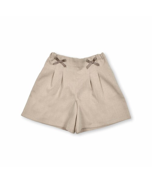 BeBe(ベベ)の「リネン調オックスリボンショートパンツ (90~150cm)(その他パンツ・キッズ・ベージュ/ブルー・110)」の1枚目の写真