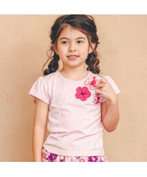 BeBe | 立体フラワーモチーフ半袖Tシャツ(90~150cm)(Tシャツ/カットソー)