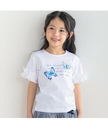 BeBe | 水彩風ちょうちょプリント半袖Tシャツ(90~150cm)(Tシャツ/カットソー)