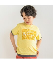 BeBe | スラブ天竺リーフプリントレイヤード風半袖Tシャツ(90~150cm)(Tシャツ/カットソー)