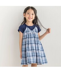 BeBe | マドラスチェックドッキングリボンワンピース(80~140cm)(ワンピース)