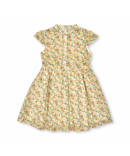 BeBe（ベベ）の「【DEVEAUX】グラフィックバンドカラーワンピース(90~160cm)（シャツワンピース・キッズ・グリーン/イエロー・110）」の2枚目の写真