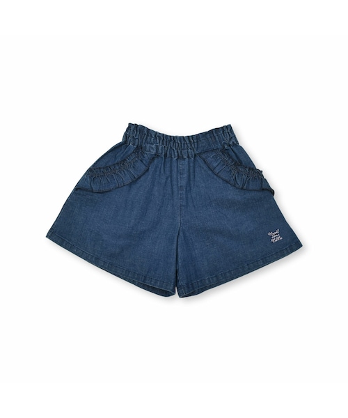 Noeil aime BeBe(ノイユエイムベベ)の「ポケット口フリルデニムキュロット(80~130cm)(その他パンツ・キッズ・ブルー・110)」の1枚目の写真