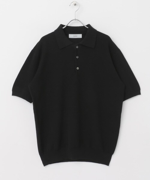 URBAN RESEARCH ROSSO（アーバンリサーチロッソ）の「『WEB限定』変形カノコ半袖ニットポロ（ポロシャツ・メンズ・BLACK/NAVY/KHAKI/LIGHT GRAY・M/L）」の13枚目の写真