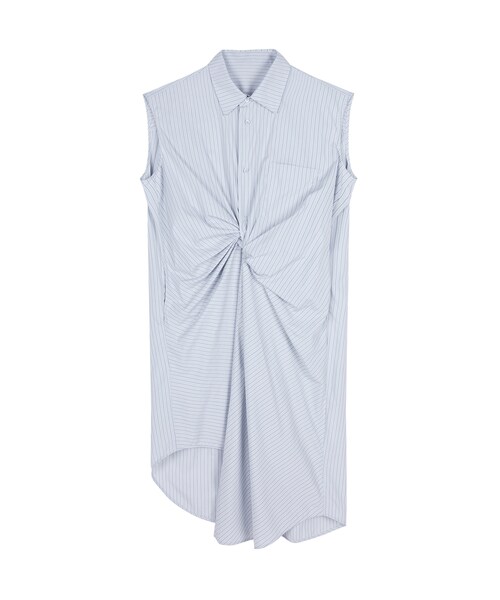 JNBY（ジェーエヌビーワイ）の「Bow Twisted-front Shirt Dress（ワンピース・レディース・ブルー/ピンク/ブラック・36/38/40）」の2枚目の写真