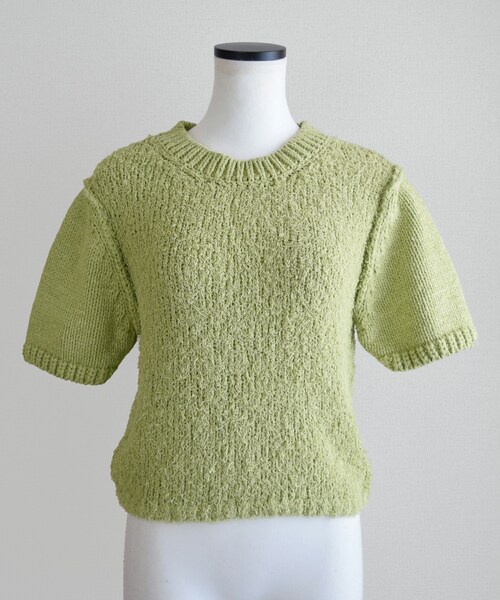 Marient（マリエント）の「カールヤーンサマーKT（ニット/セーター・レディース・ホワイト/グリーン/ブラック・FREE）」の3枚目の写真