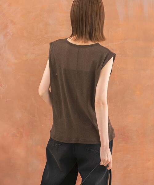 URBAN RESEARCH ROSSO（アーバンリサーチロッソ）の「ラメチュールタンクトップ（タンクトップ・レディース・OFF WHITE/BROWN・FREE）」の10枚目の写真