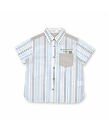 SLAP SLIP | 無地ストライプ柄胸ポケット付き半袖シャツ(80~130cm)(シャツ/ブラウス)