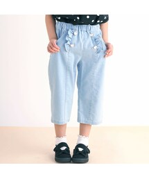 SLAP SLIP | フロントフリルハートボタンライトオンスデニム7分丈パンツ(90~140cm)(デニムパンツ)
