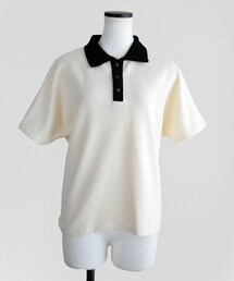 Marient | 配色スラブポロニット(Tシャツ/カットソー)