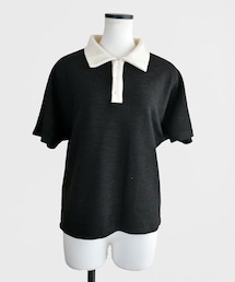 Marient | 配色スラブポロニット(Tシャツ/カットソー)